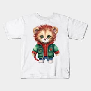 Knitted Christmas Lion Kids T-Shirt